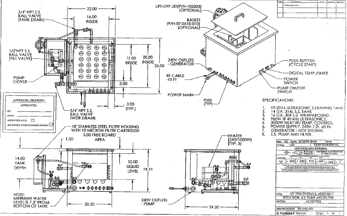 Ultrasonic Cleaners Technical Specification